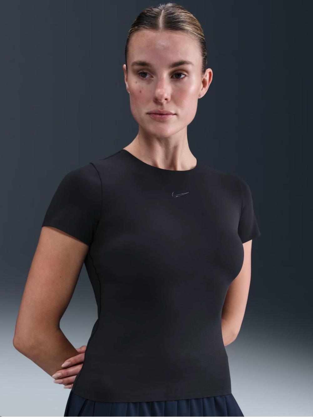 Nike Form Black Short-Sleeve Crew Neck Top
